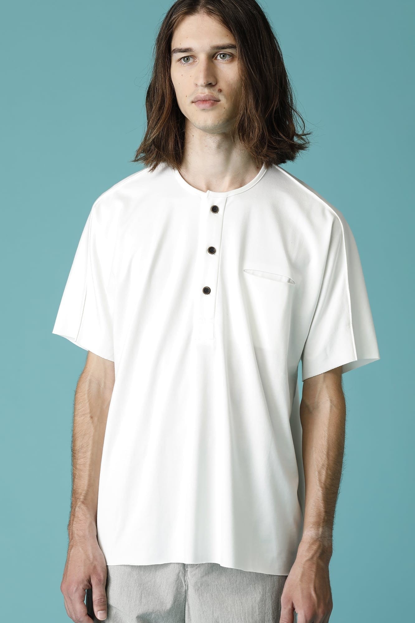 HENRY NECK T-SHIRT - CT68S-LJ43_White