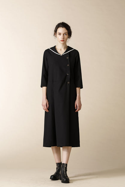 SAYLOR 3/4 LENGTH SLEEVES DRESS - OP18W-LCW8_Black