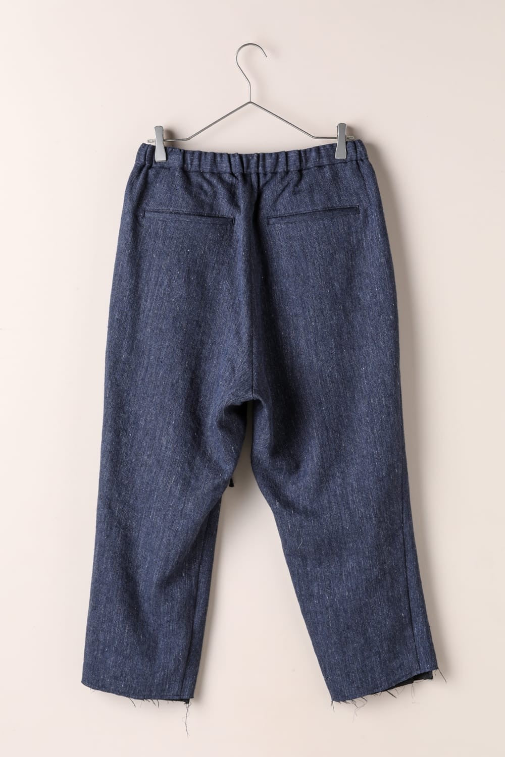 Elastic Waist Semi-Flare Pants- PA101-WLI9 _ indigo blue