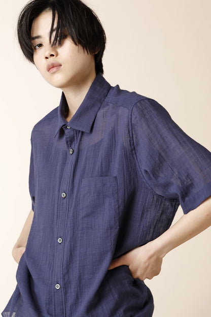 WIDE SHORT SLEEVE　FLARE SHIRTS - SH54S-LC33_Black